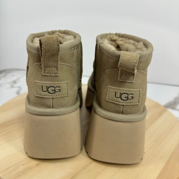 UGG Classic Ultra Mini New Heights Boots Chestnut Womens Size 7 Platform - Picture 4 of 11